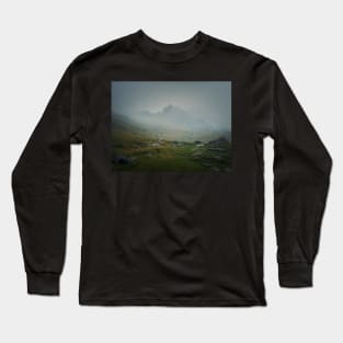 Transfagarasan misty mountain peak Long Sleeve T-Shirt